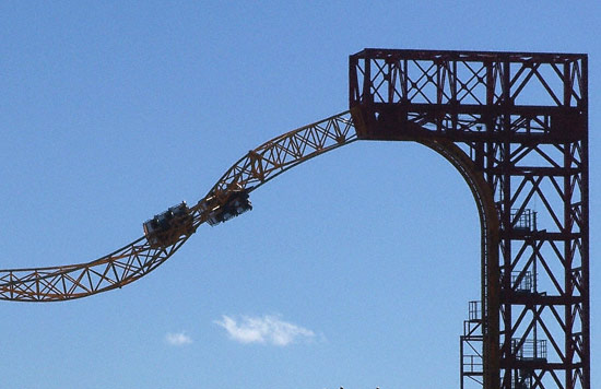 The X-Coaster Rollercoaster at Magic Springs Amusement Park, Hot Springs, AR