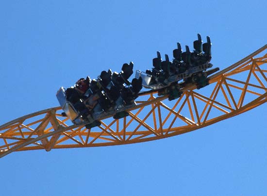 The X-Coaster Rollercoaster at Magic Springs Amusement Park, Hot Springs, AR