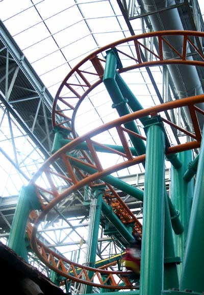 The Timberland Twister Rollercoaster at The Park at Mall of America, Bloomington, Minnesota