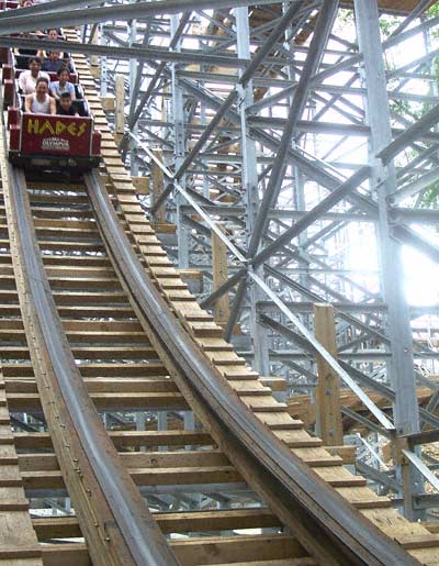 Hades Rollercoaster at Mt. Olympus Water & Theme Park, Wisconsin Dells, Wisconsin