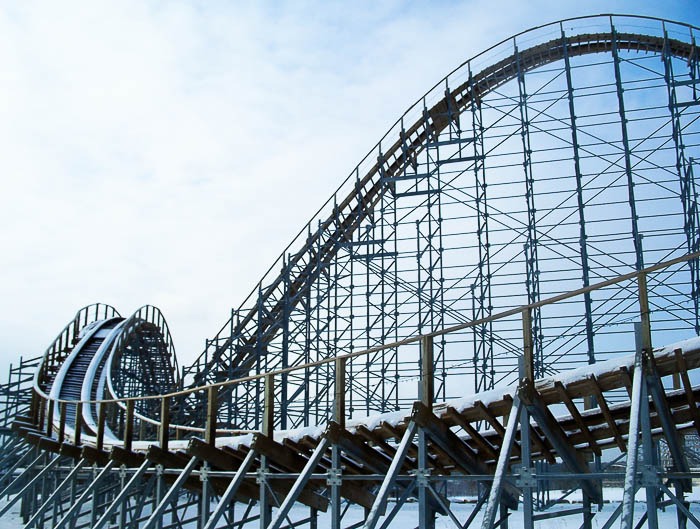 Hades Roller Coaster at Mount Olympus Theme & Water Park, Wisconsin Dells, Winter 2008