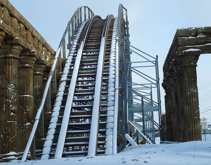 Hades Roller Coaster at Mount Olympus Theme & Water Park, Wisconsin Dells, Winter 2008