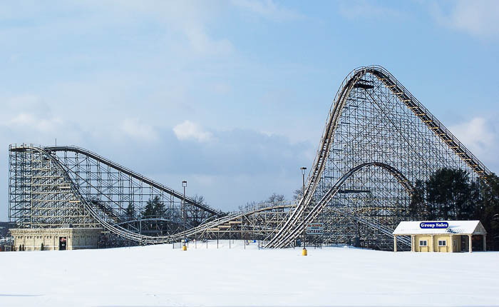 Hades Roller Coaster at Mount Olympus Theme & Water Park, Wisconsin Dells, Winter 2008