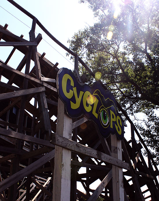 Cyclops Roller Coaster at Mount Olympus Water & Theme Park, Wisconsin Dells, Wisconsin