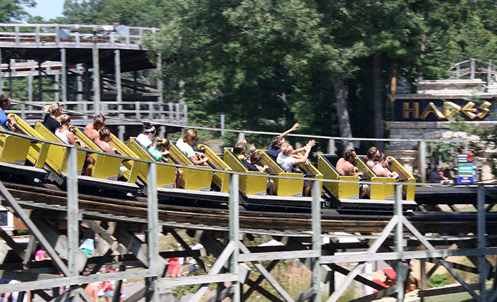 Cyclops Roller Coaster at Mount Olympus Water & Theme Park, Wisconsin Dells, Wisconsin