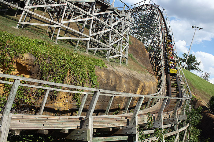 Cyclops Roller Coaster at Mount Olympus Water & Theme Park, Wisconsin Dells, Wisconsin