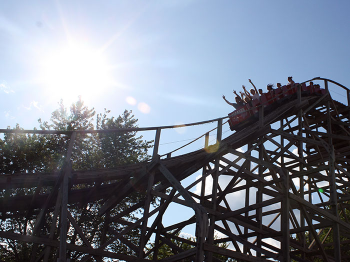 The Pegasus Rollercoaster at Mount Olympus Water & Theme Park, Wisconsin Dells, Wisconsin