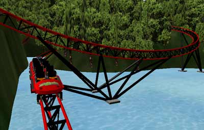 The Rocket, a roller coaster designed using the No Limits Rollercoaster Simulator