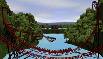 The Rocket, a roller coaster designed using the No Limits Rollercoaster Simulator