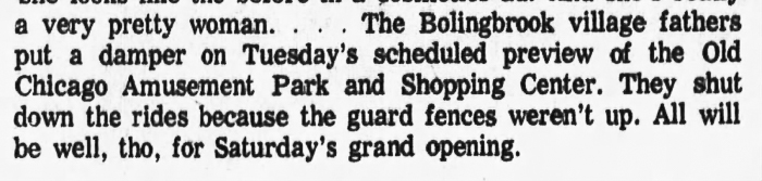 Old Chicago Shopping Center & Amusement Park, Bolingbrook Illinois