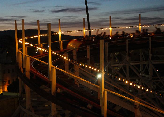 The Giant Dipper Rollercoaster at Santa Cruz Beach Boardwalk, Santa Cruz, California