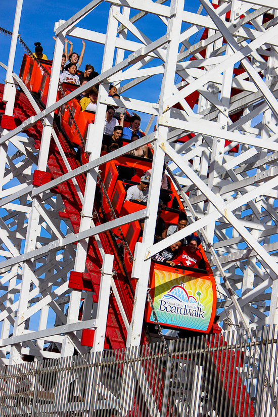 The Giant Dipper rollercoaster at Santa Cruz Beach Boardwalk, Santa Cruz, California