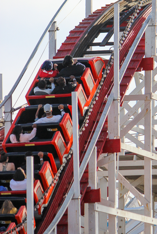 The Giant Dipper rollercoaster at Santa Cruz Beach Boardwalk, Santa Cruz, California