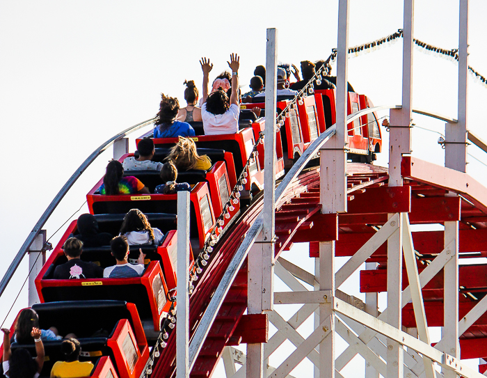 The Giant Dipper rollercoaster at Santa Cruz Beach Boardwalk, Santa Cruz, California