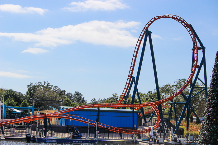 The new for 2022 Ice Breaker roller coaster at SeaWorld Orlando, Orlando, Florida