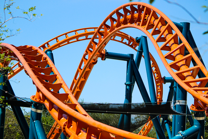 The New for 2022 Ice Breaker Roller Coaster at SeaWorld Orlando, Orlando, Florida