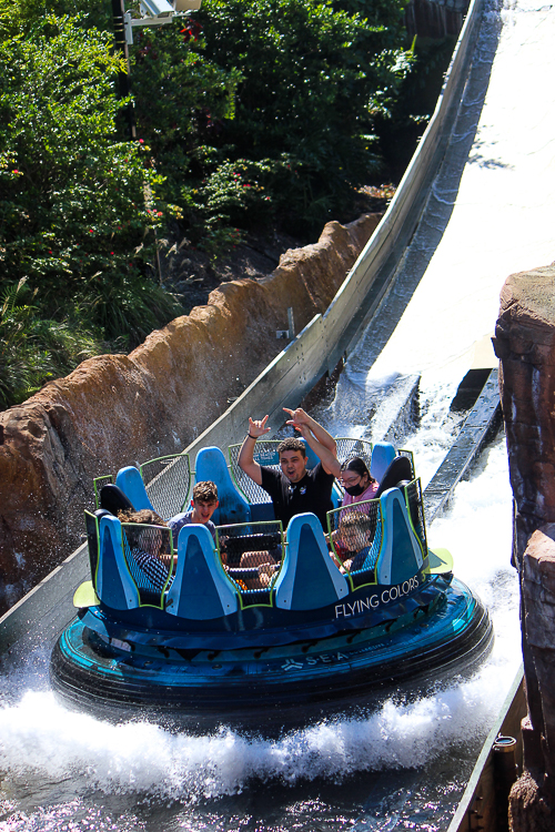 The Infinity Falls Rapids ride at SeaWorld Orlando, Orlando, Florida