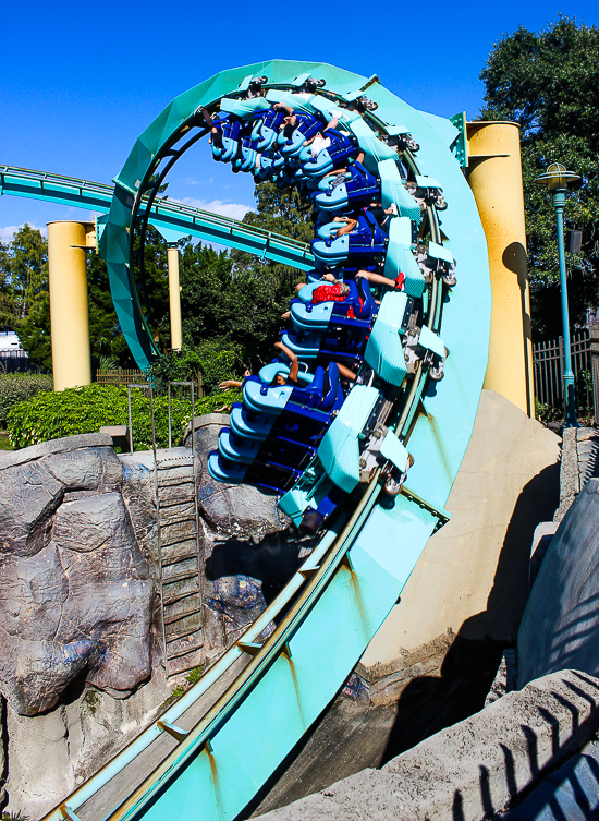 The Kraken roller coaster at SeaWorld Orlando, Orlando, Florida