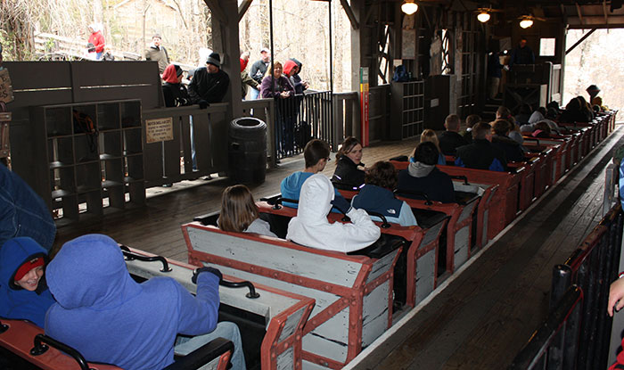 The Thunderation Roller Coaster at Silver Dollar City, Branson, Missouri