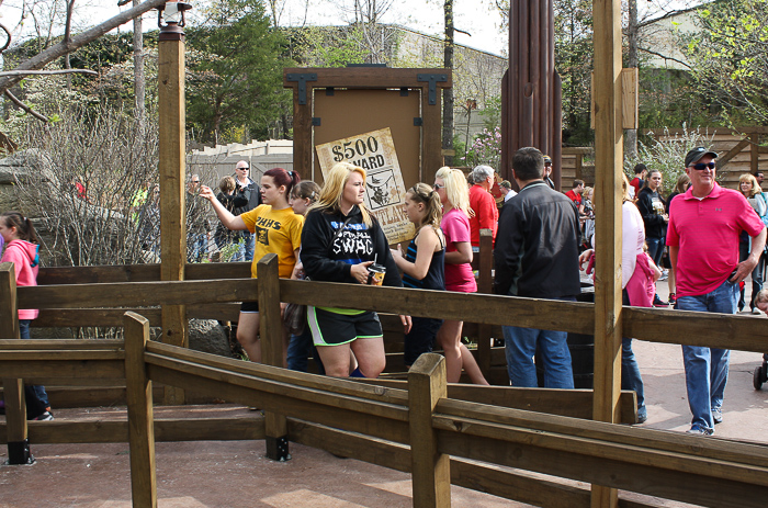 The new Outlaw Run Looping Wooden Coaster at Silver Dollar City, Branson, Missouri