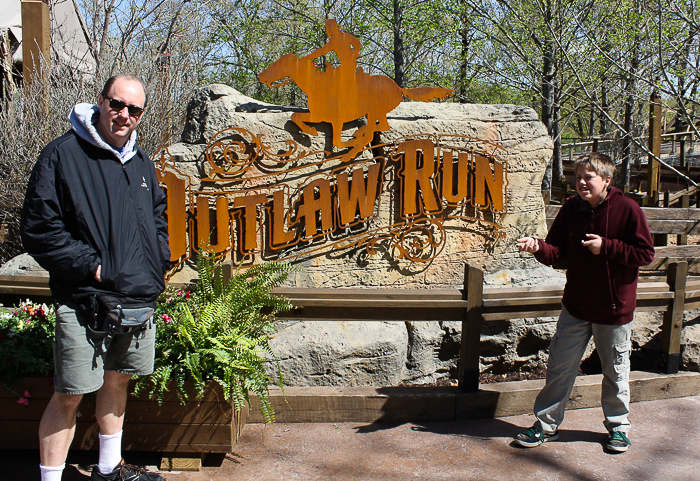 The new Outlaw Run Looping Wooden Coaster at Silver Dollar City, Branson, Missouri