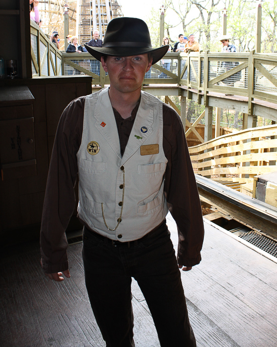 The new Outlaw Run Looping Wooden Coaster at Silver Dollar City, Branson, Missouri