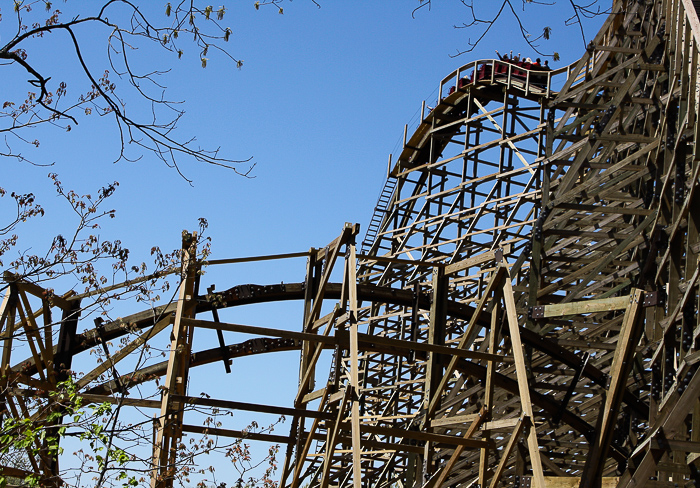 The new Outlaw Run Looping Wooden Coaster  at Silver Dollar City, Branson, Missouri