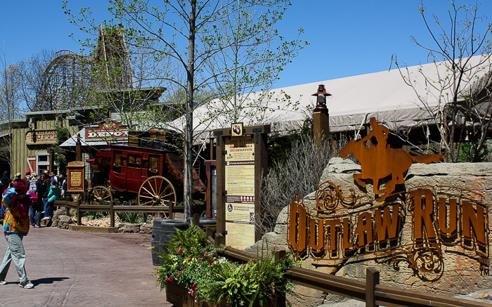 The new Outlaw Run Looping Wooden Coaster at Silver Dollar City, Branson, Missouri