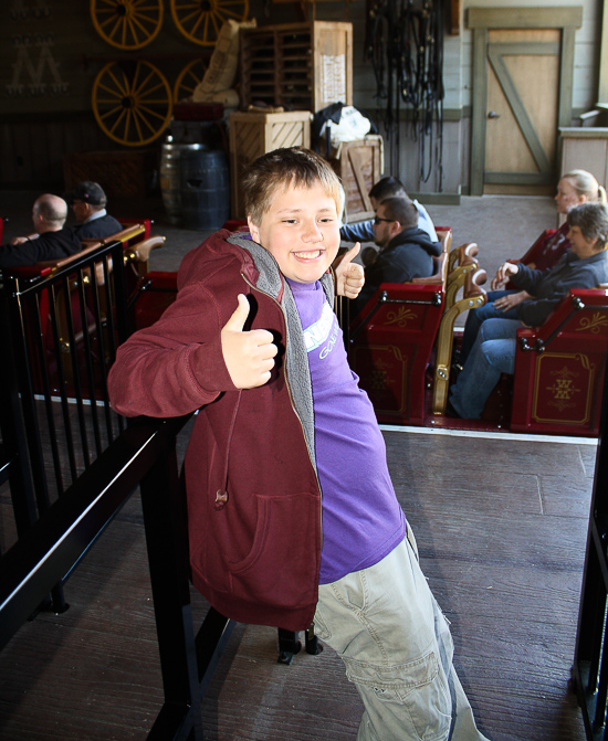 The new Outlaw Run Looping Wooden Coaster at Silver Dollar City, Branson, Missouri