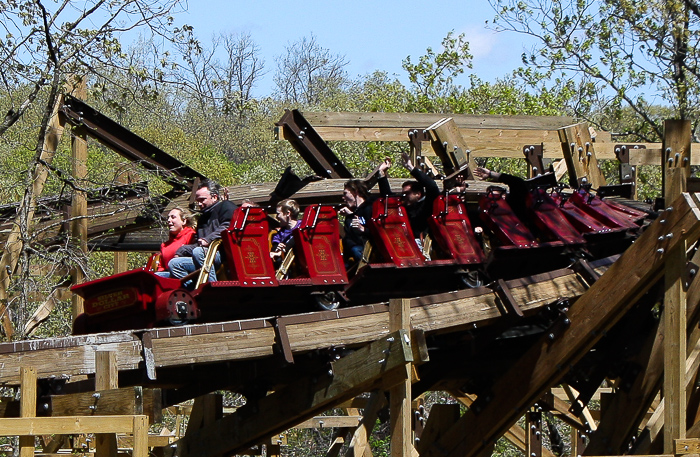 The new Outlaw Run Looping Wooden Coaster at Silver Dollar City, Branson, Missouri