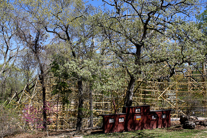 The new Outlaw Run Looping Wooden Coaster at Silver Dollar City, Branson, Missouri