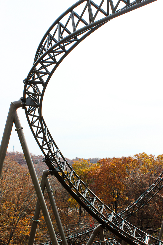 The New for 2018 Time Traveler Mack Launched Looping Spinning rollercoaster at Silver Dollar City, Branson, Missouri