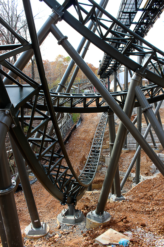 The New for 2018 Time Traveler Mack Launched Looping Spinning rollercoaster at Silver Dollar City, Branson, Missouri