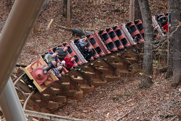 The New for 2018 Time Traveler Mack Launched Looping Spinning rollercoaster at Silver Dollar City, Branson, Missouri