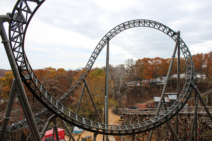 The New for 2018 Time Traveler Mack Launched Looping Spinning rollercoaster at Silver Dollar City, Branson, Missouri