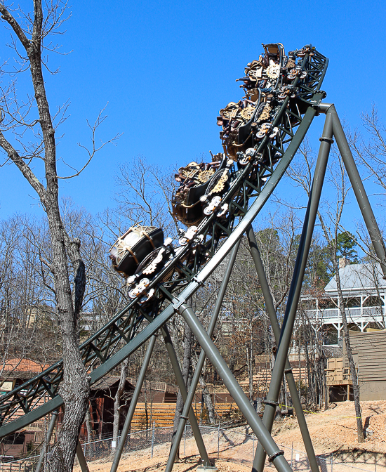 The Time Traveler; the tallest fastest steepest spinning roller coaster media preview at Silver Dollar City, Branson, Missouri