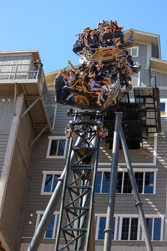 The Time Traveler; the tallest fastest steepest spinning roller coaster media preview at Silver Dollar City, Branson, Missouri