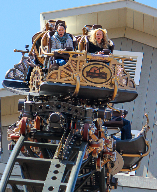 The Time Traveler; the tallest fastest steepest spinning roller coaster media preview at Silver Dollar City, Branson, Missouri