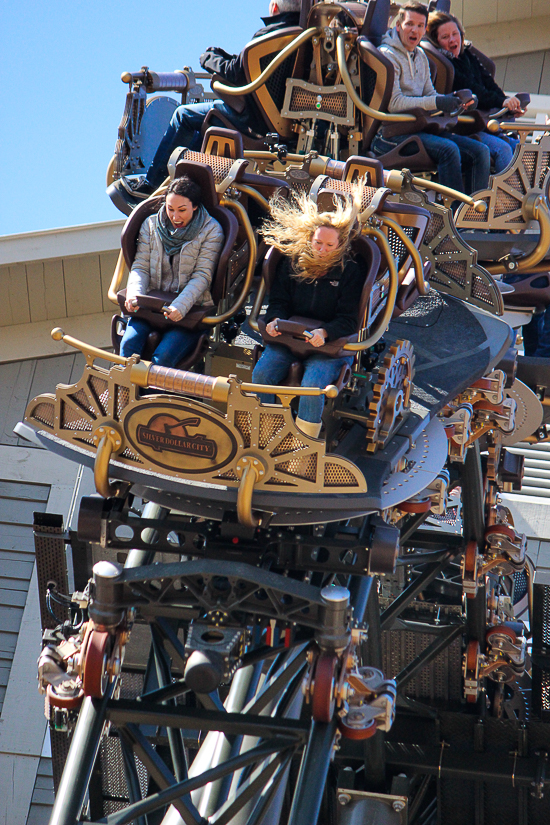 The Time Traveler; the tallest fastest steepest spinning roller coaster media preview at Silver Dollar City, Branson, Missouri