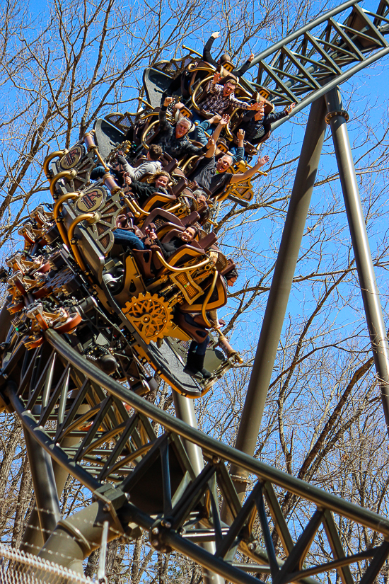 The Time Traveler; the tallest fastest steepest spinning roller coaster media preview at Silver Dollar City, Branson, Missouri