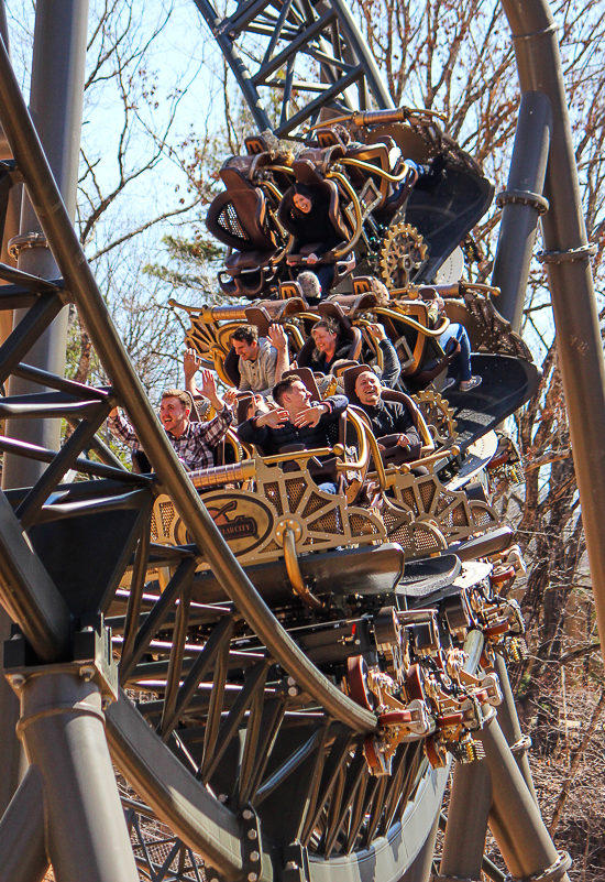 The Time Traveler; the tallest fastest steepest spinning roller coaster media preview at Silver Dollar City, Branson, Missouri