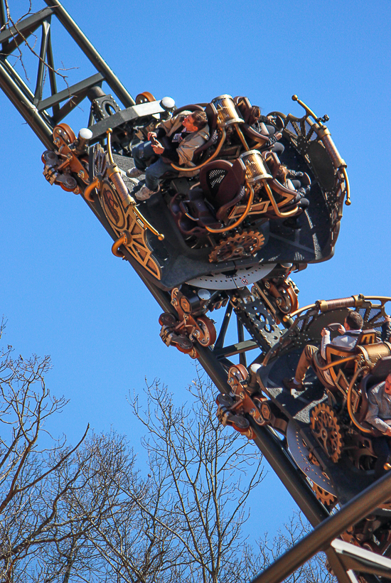 The Time Traveler; the tallest fastest steepest spinning roller coaster media preview at Silver Dollar City, Branson, Missouri