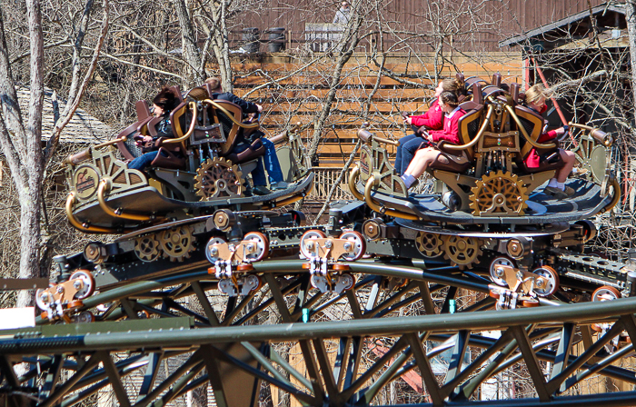 The Time Traveler; the tallest fastest steepest spinning roller coaster media preview at Silver Dollar City, Branson, Missouri