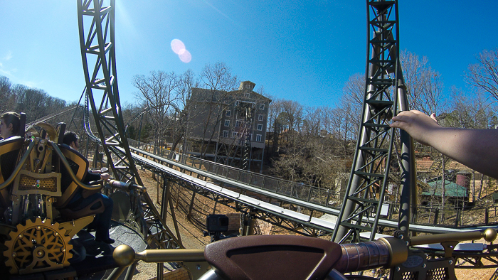 The Time Traveler; the tallest fastest steepest spinning roller coaster media preview at Silver Dollar City, Branson, Missouri