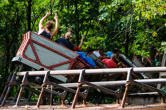 The Thunderation roller coaster at Silver Dollar City, Branson, Missouri