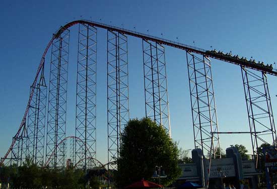 The Superman Ride Of Steel Rollercoaster At Six Flags America, Largo, MD