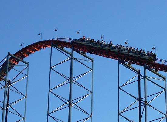 The Superman Ride Of Steel Rollercoaster At Six Flags America, Largo, MD