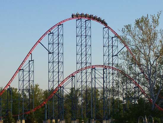 The Superman Ride Of Steel Rollercoaster At Six Flags America, Largo, MD