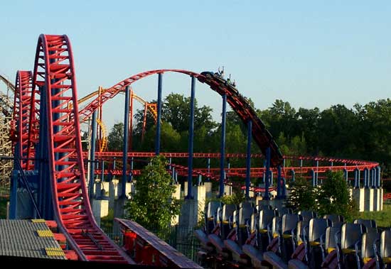 The Superman Ride Of Steel Rollercoaster At Six Flags America, Largo, MD