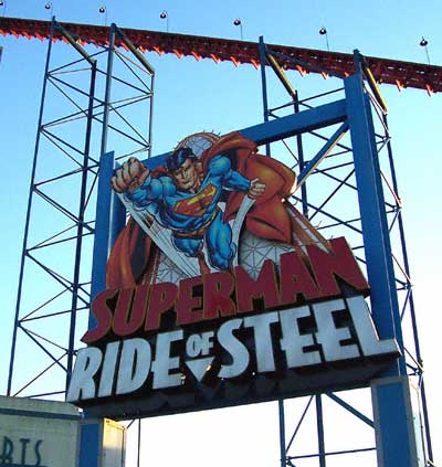 The Superman Ride Of Steel Rollercoaster At Six Flags America, Largo, MD